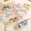 Cute Wallet Mini Data Cable Hair Accessories Storage Bag Transparent PVC Handbag Portable Makeup Bag