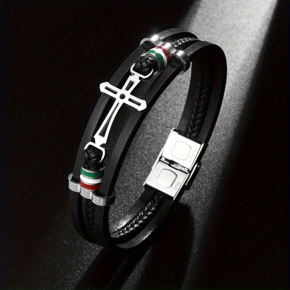 

1 шт. Модный браслет с крестом, мужской регулируемый плетеный браслет, праздничный подарок, ювелирное украшение для вечеринки