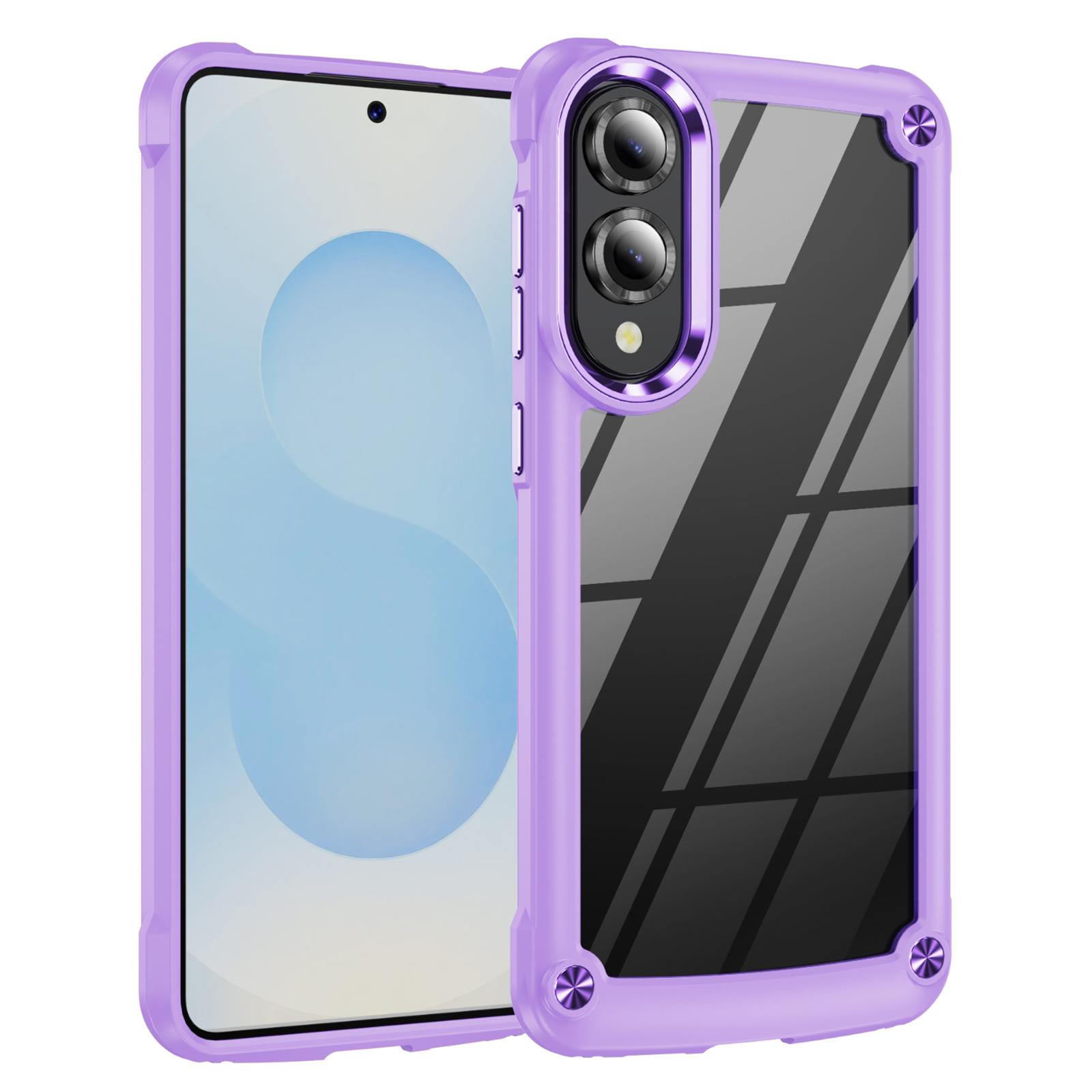 

For Samsung Galaxy S25 Edge Case Anti-Drop Alloy Lens Frame PC+TPU Phone Cover Purple