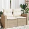 VidaXL Garden Sofa with Cushions 2-seater Beige Braided Resin 366060