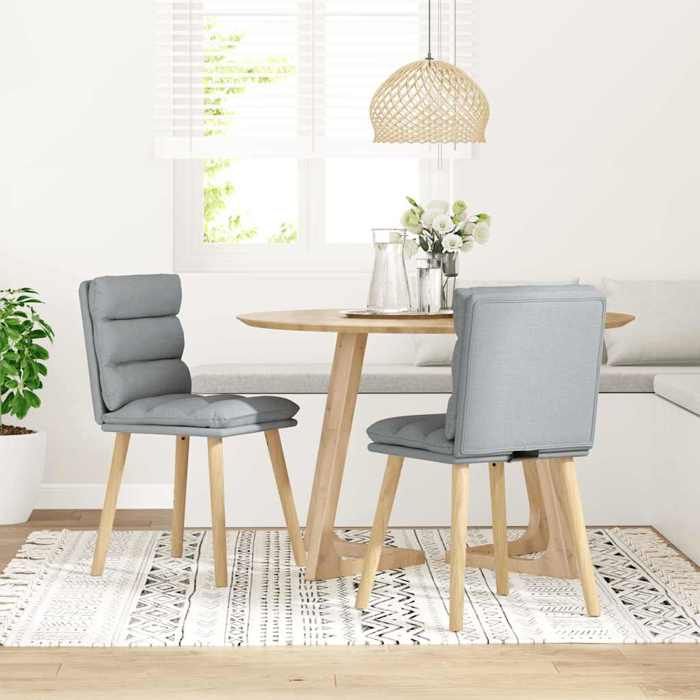 VidaXL Chaises à manger lot de 2 gris clair tissu, chaise, chaise de salon, chaise d'accent, chaise de cuisine, siège de 4101293
