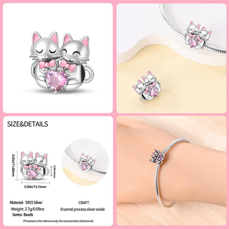 Copper Romantic Couple Rose Valentine'S Day Charms Beads Fit Qikaola Original Bracelets Fine Diy Jewelry Gifts