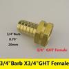 3/4" GHT Brass Barb Fitting 3/8" 1/2"  5/8" 3/4"  Barb Barb Fitting Connector  Car Washin