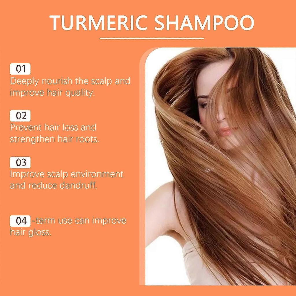 Turmeric Shampoo Cleanses Scalp, Hydrates Moisture And Softens Dry And Irritated Hair