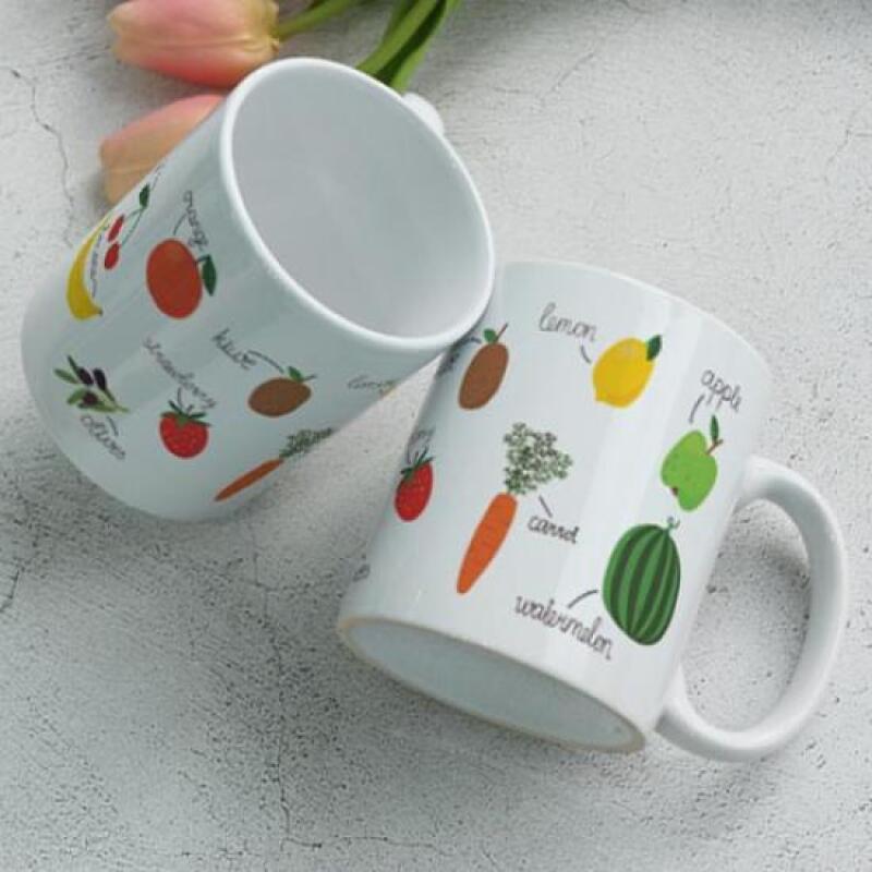 eh988-Design Mug 2p-Fruit and Vegetable Lettering