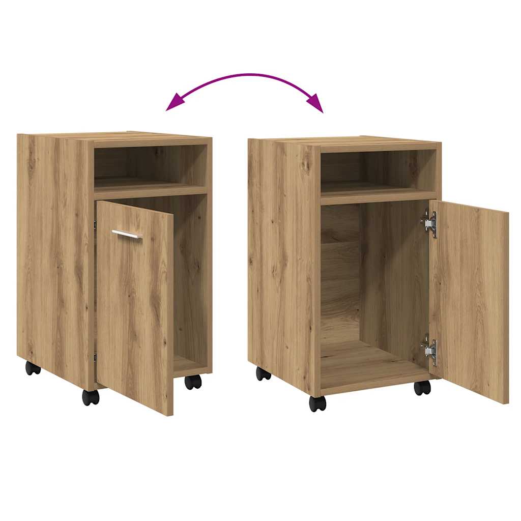 Cabinet on Casters Artisan Oak Finish 33 x 38 x 60 cm Engineered Wood