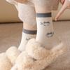 Winter Socks Medium Tube Socks Fleece Thickened Warm Cute Cartoon Terry Socks Socks