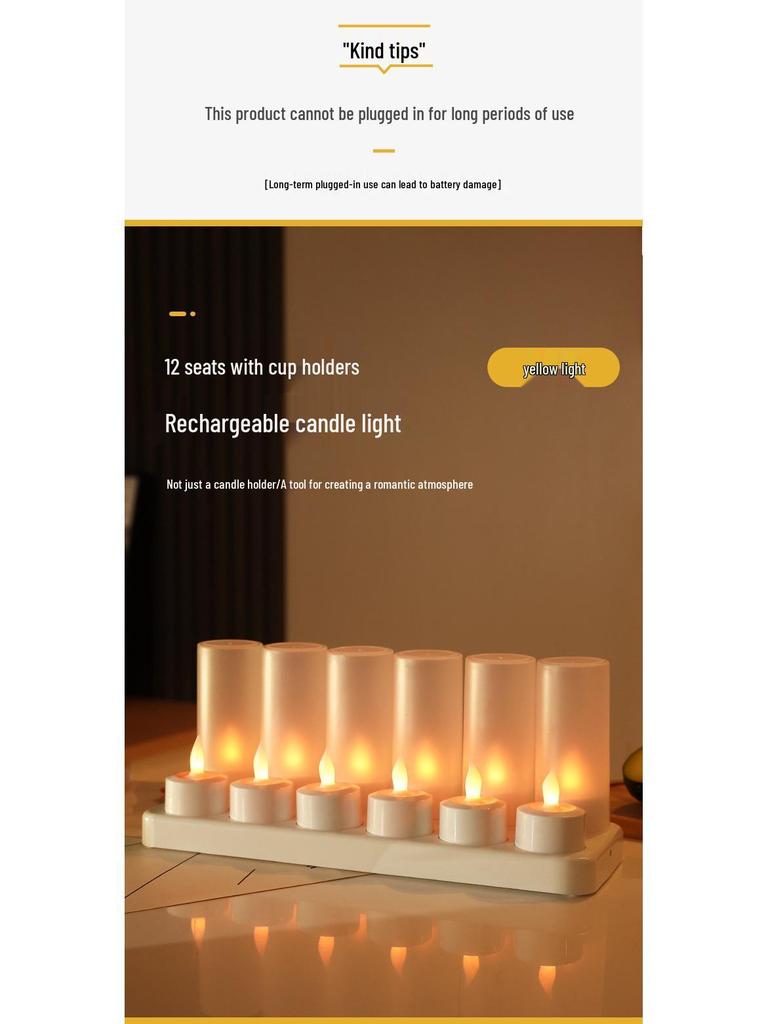 LED Rechargeable Candle Lights: Flame Simulation Christmas Tea Light Decorations