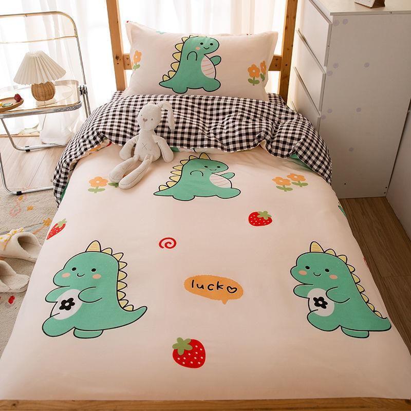 

Шестипредметное постельное белье для общежития, студенческое, шлифованное, пододеяльник, четырехпредметное, матрас, постельные принадлежности, зимнее одеяло L Quilt cover 150*200 Little dinosaur