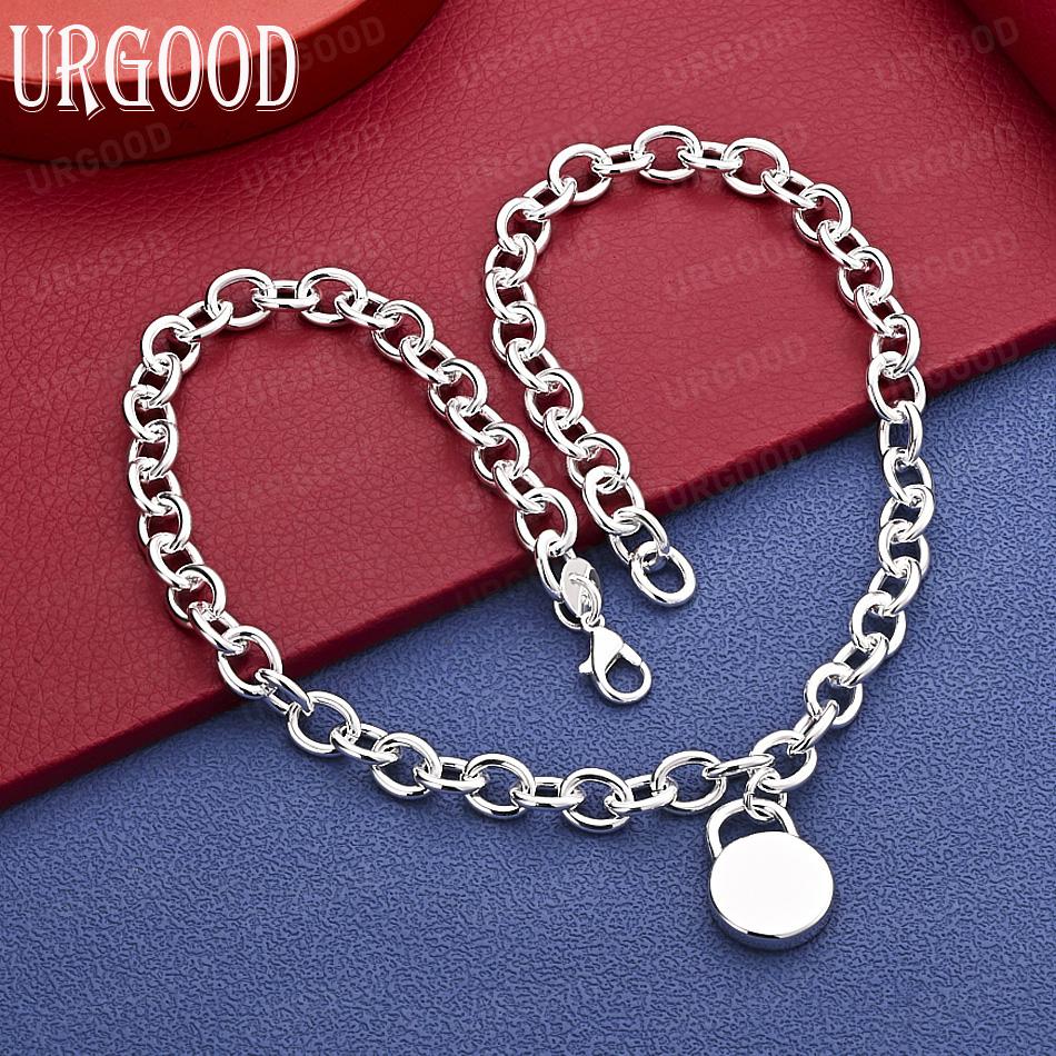 925 Sterling Silver Simple Interlocking Necklace - Banquet Gift Jewelry