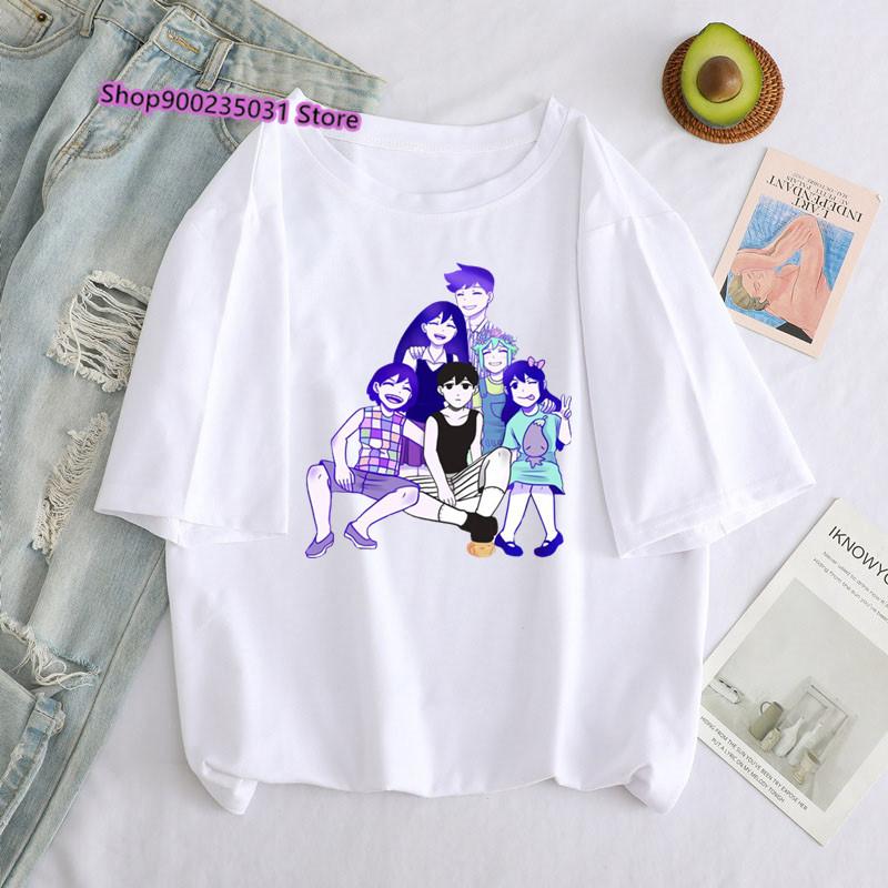 Tričko pro ženy Letní topy Omori Oblečení Ženy Potisk Estetické Streetwear Tričko Ulzzang Tričko Tumblr Omori Dámské