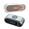 Portable Bluetooth-compatible Loudspeaker with Clock LED Time Display 15W Wireless Charging Multifunctional Digital Clock
