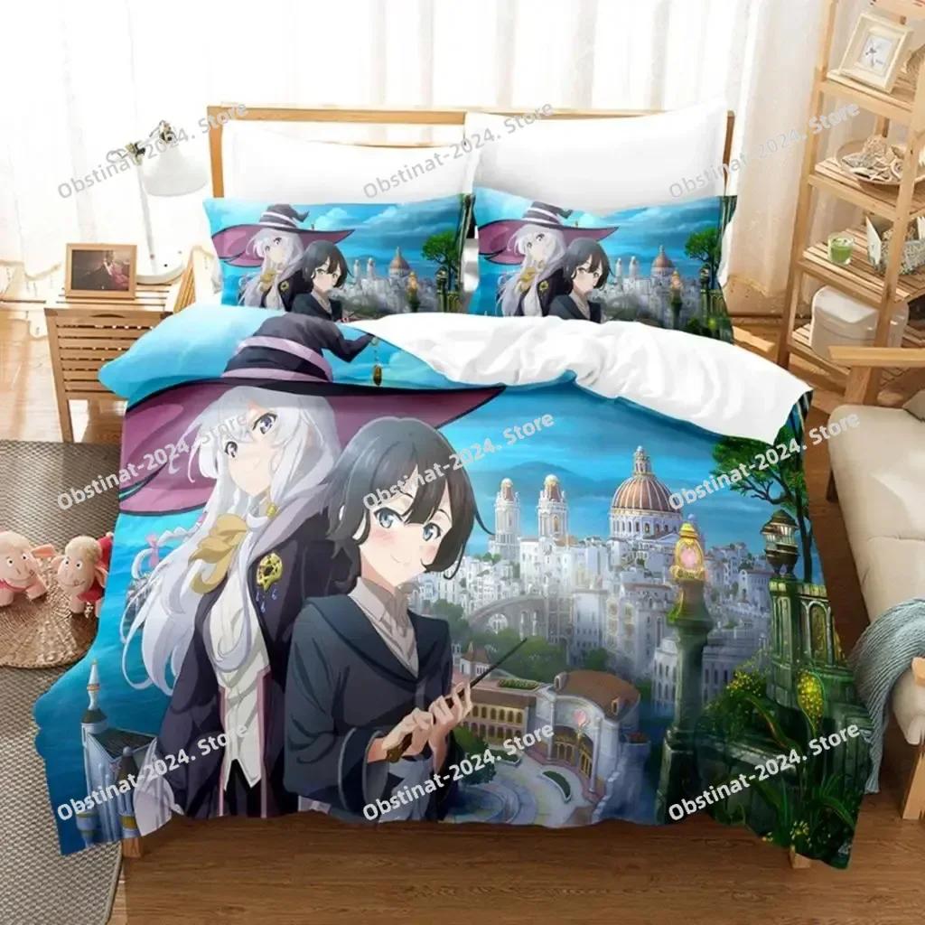 Comforter 3D Anime Girl The Journey Of Elaina Bedding Set Printed With Bed Soft Single Double Queen Super King Size