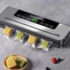 1Set Kitchen Food Storage Seal Electric Vacuum Sealer Built-In Cutter Touch Button Dry/Wet Food Sealing Vacuum Packaging Machine