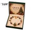 Rust-resistant Bracelet Christmas Bracelets for Women, Santa Claus Elk Snowman Tree Fine Workmanship Beaded Bracelet, Holiday Jewelry Gifts