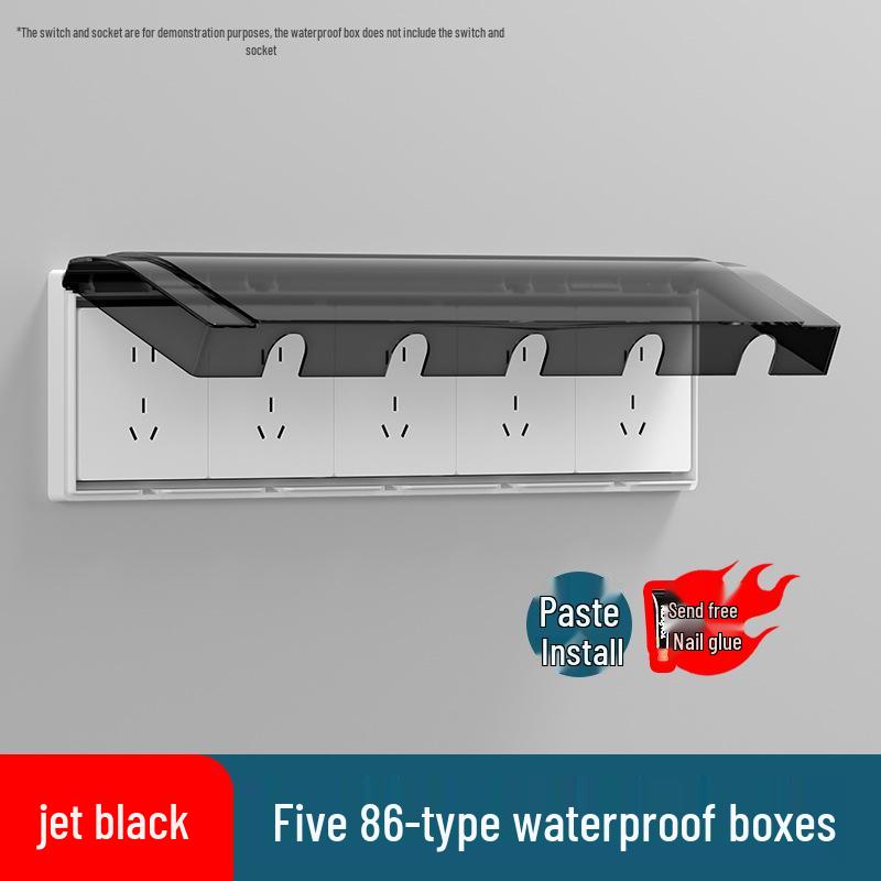 Type 86 Waterproof Bathroom Socket Cover: Child-Proof, Adhesive Shield Box
