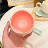Embossed Ceramic Tulip Shape Niche Design Coffee Cup Office Girl S Heart Like Appearance Exquisite Cup and Saucer Tulip
