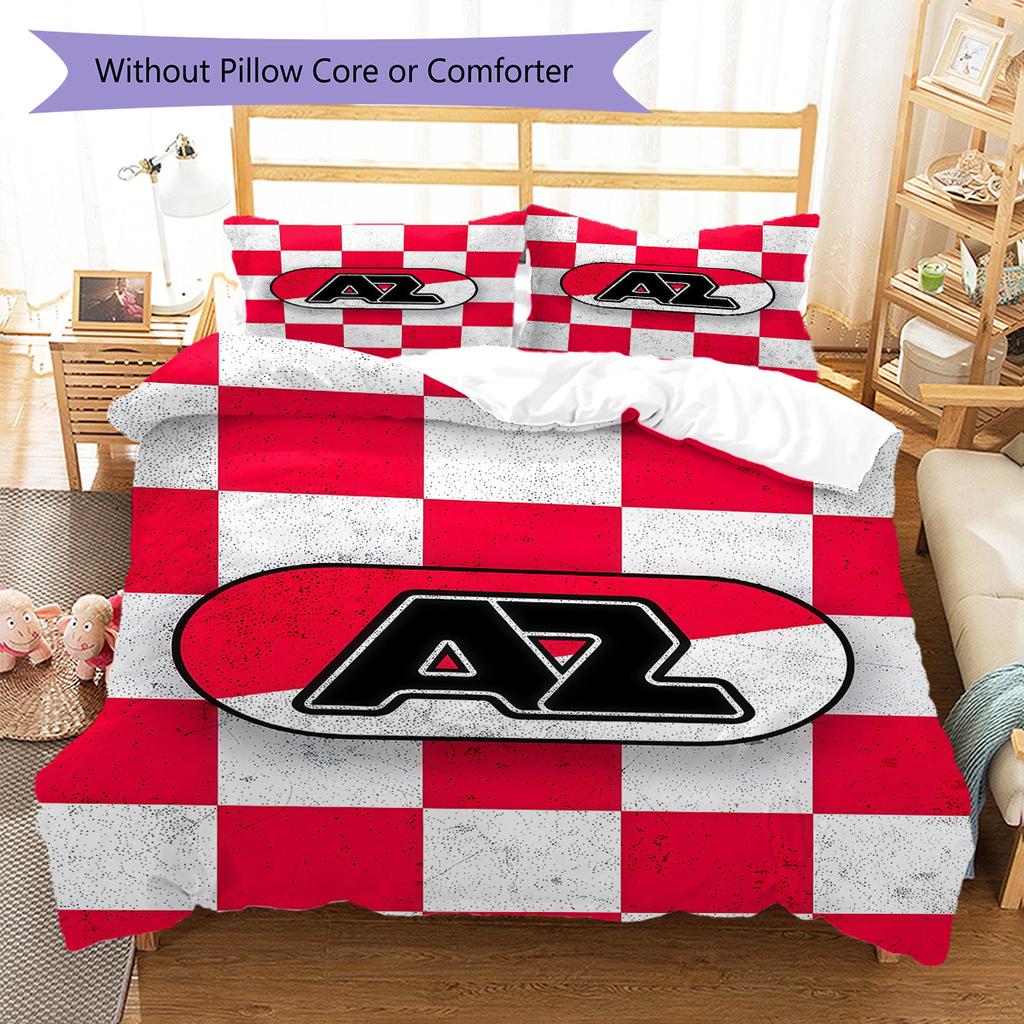 AZ Alkmaar Logo Bedding Quilt Set Quilt Cover Pillowcase Home Decoration Birthday Gift (1 * Duvet Cover + 2 * Pillowcase, Without Core)
