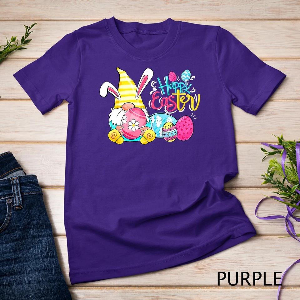 Bunny Gnome Rabbit Eggs Hunting Happy Easter Day Funny T-Shirt Unisex T-shirt 5 S