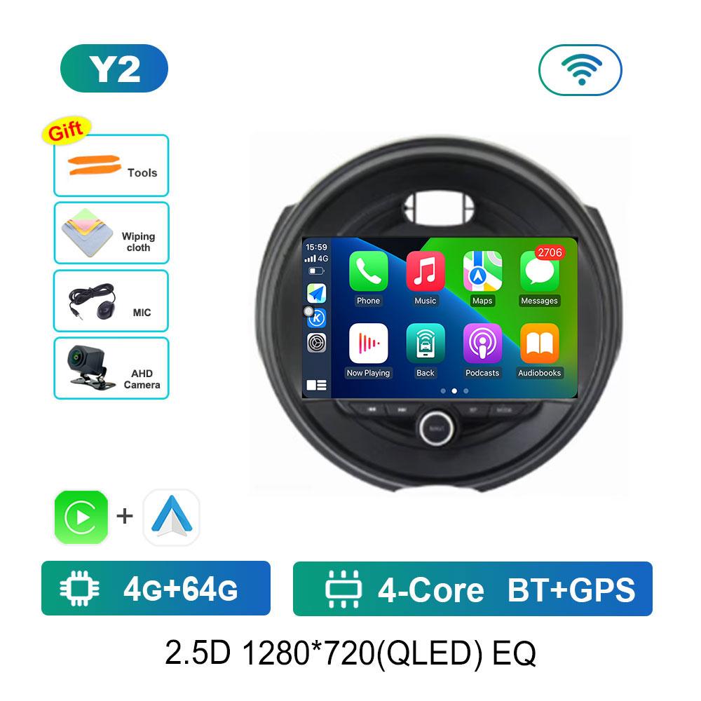 For BMW MINI Cooper F54 F55 F56 F60 2015 - 2019 Car Android 14 System DSP Stereo 4G Navigation GPS WiFi IPS Touch Screen BT