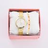 2025 Fashion Women Elagant Watch Casual Simple Steel Strap Quartz Watch Love Bracelet 2PCs Set Temperament Wearing Style