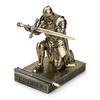 HDMbigmi Kingsguard Leader Cloaked Warrior Knight Pen Holder Mobile Phone Stand Ornament Knight Statue Pen Stand Paperweight with Metal Sword Letter