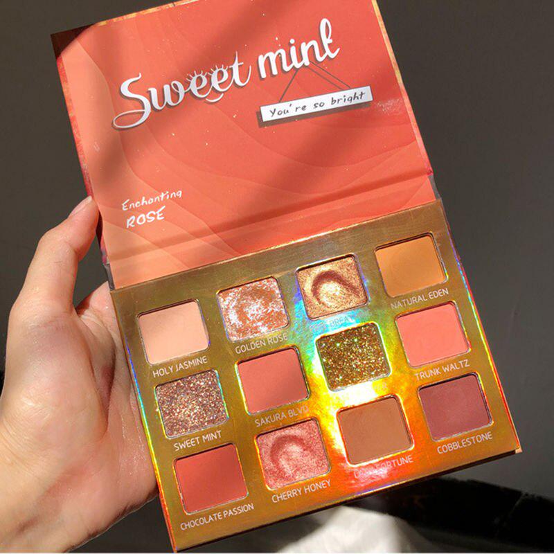 Диск теней для век «Картофельное пюре» с блестками, перламутровый, 12 цветов, для девушек, мелкий шиммер, диск теней для начинающих