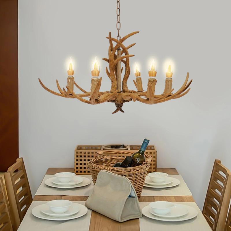 Vintage Pendant Light and Pore Deer Antler Restaurant Dining Room Pendant Light