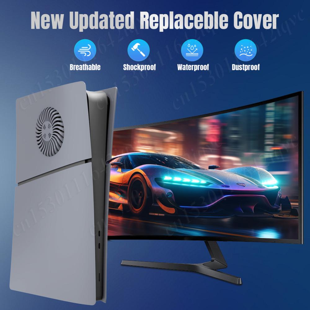 Šedá limitovaná edice k 30. výročí Náhradní kryt pro konzoli PS5 Slim s diskovou/digitální edicí ABS Boční kryty