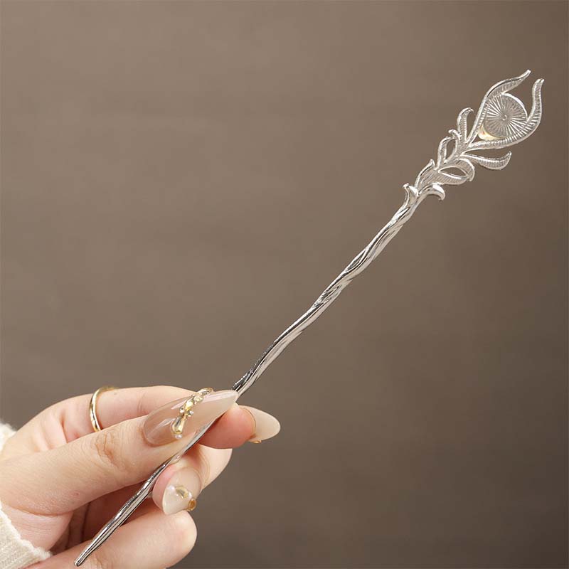 Vintage Mondstein Haarstäbe für Frauen Mode Metall Hanfu Essstäbchen Haarnadel Schmuck Haarspange Accessoires