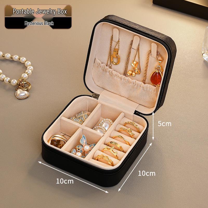Exquisite Travel Jewelry Organizer: Compact, High-Capacity Box for Earrings, Rings, and Necklaces with Anti-Oxidation Protection