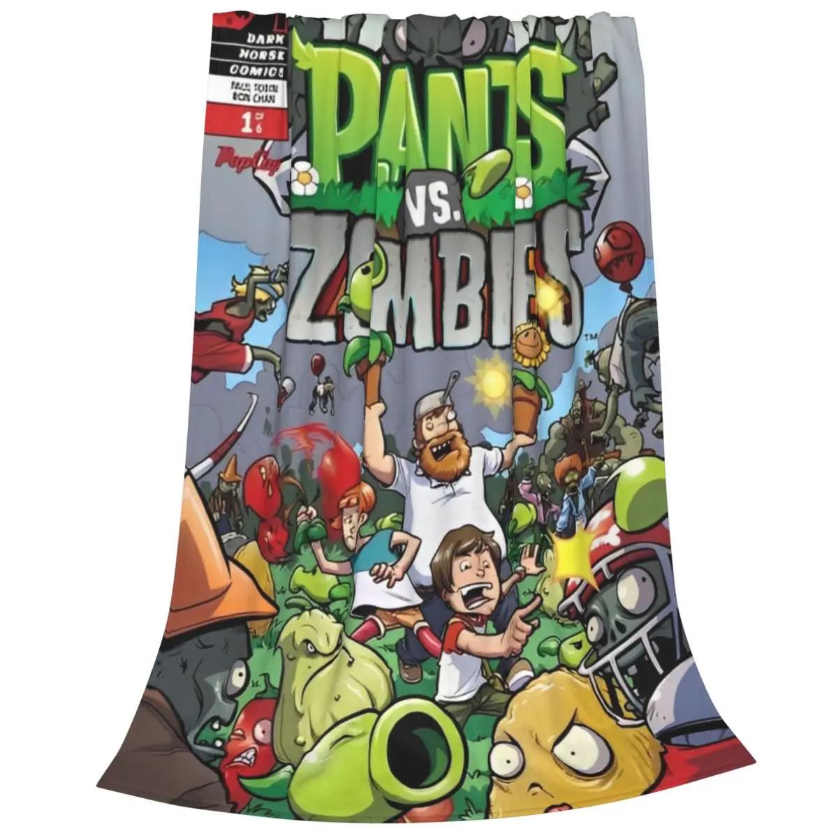 

Plants Vs Zombies PVZ Cartoon Game Blankets Funny Poster Flannel Novelty Warm Throw Blankets for Home Restaurant Spring Autumn 30x40in