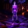 Halloween Party Decoration 3D Skeleton Solar Garden Lamp, Spooky Human Pathway Outdoor Decorations Lights, Waterproof Resin Stake Lights for Yard Lawn