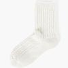 Abiruz Women's Solid Cable Wool Socks Ivory
