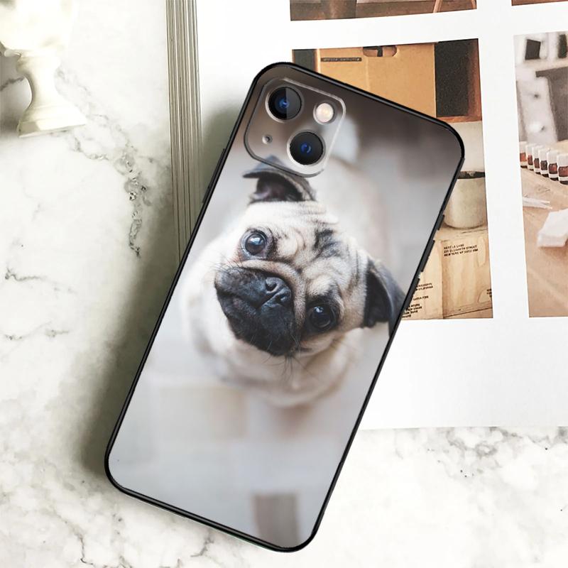 Süßer Mops Hund Hülle Für iPhone 15 16 13 12 Mini 11 14 Pro Max 7 8 Plus X XR XS Max Handyhülle