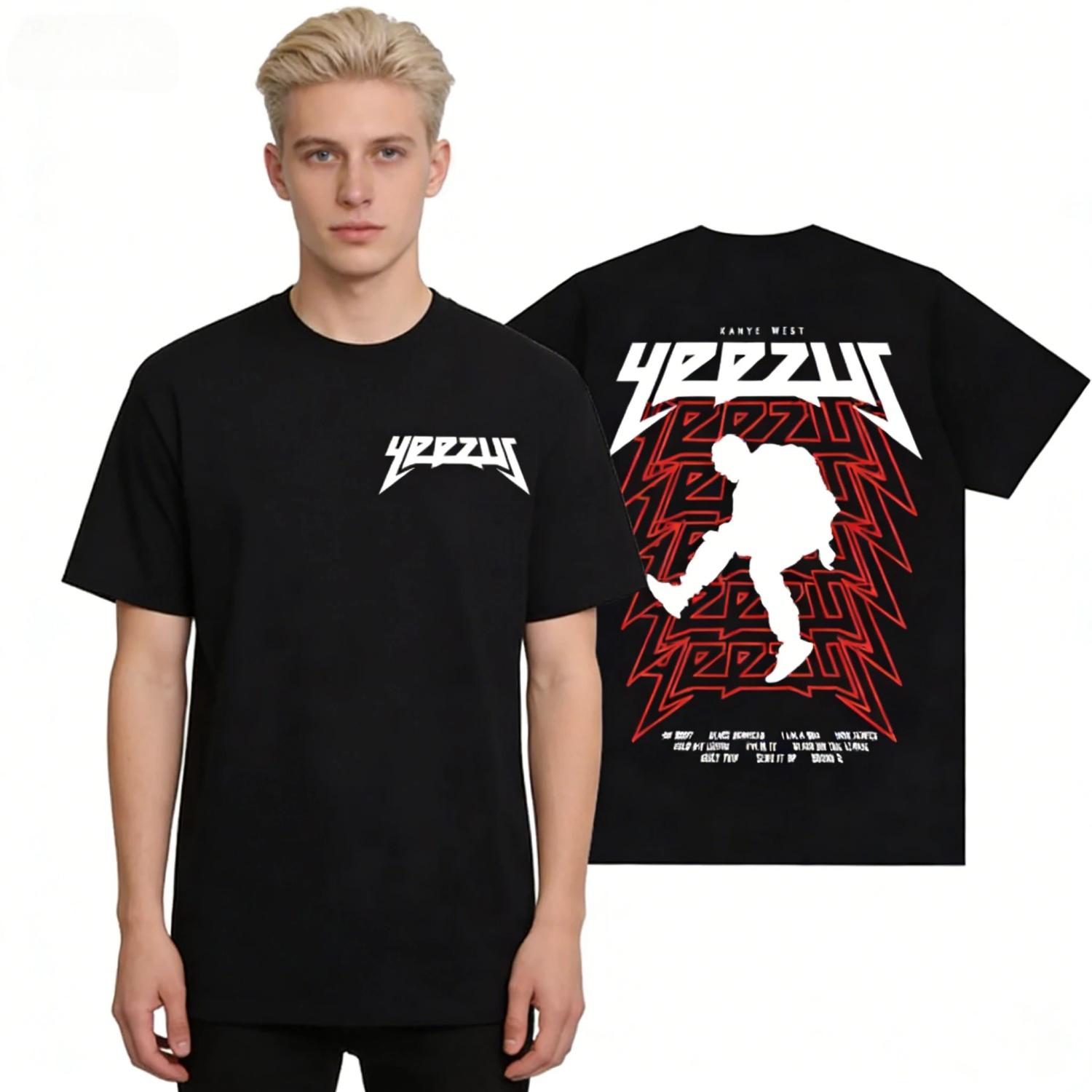 

Kanye West Yeezus 2026 Spring_Summer Tour Album Men s Hip-hop Original Neutral Casual Cotton Streetwear S чёрный