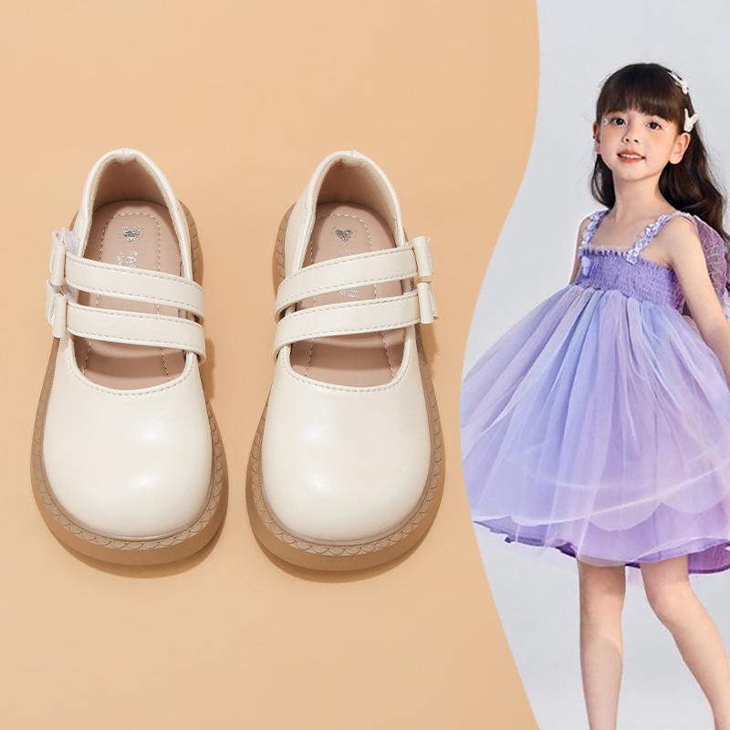 Spring and Autumn New All-match Girls Soft-soled Non-slip Performance Comfortable Leather Shoes