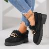Mode Damen Sneaker Herbst Winter 2024 Neue Weiche Flache Freizeitschuhe Rutschfest Mode Slipper Komfort Warm Plüsch Slip-on Sneaker Damen