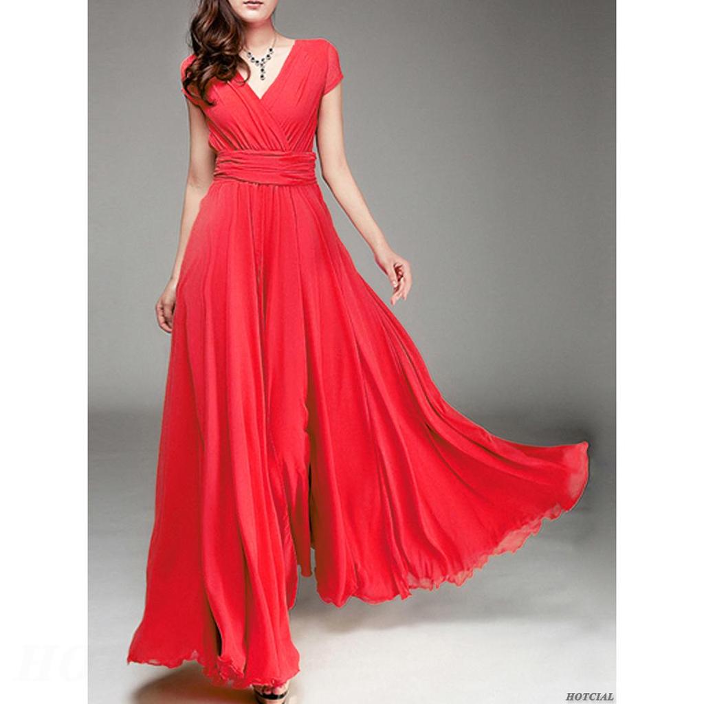 נשים בגדי נשים שרוולים קצרים סקסי מועדון Boho שמלת חוף ליידי קיץ מסיבת צוואר V עמוק עמוק שמלת מקסי נשים