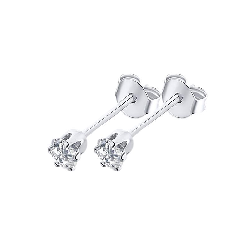 1 Pairs of Earrings Stainless Steel Multiple Black Simple Ear Studs for Men Women Punk Style CZ Round Earring Fashion Jewelry