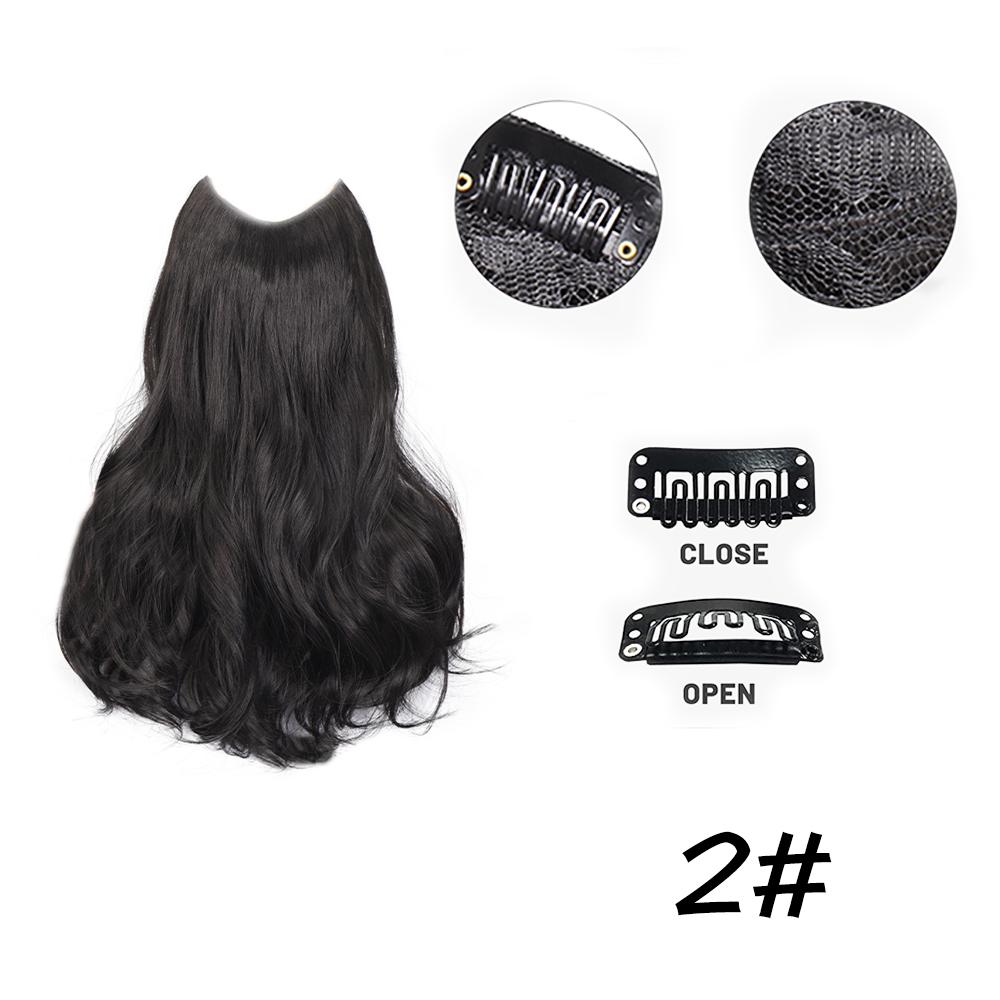 Bybrana V-shaped micro curly hair extensions worn with natural synthetic wigs
