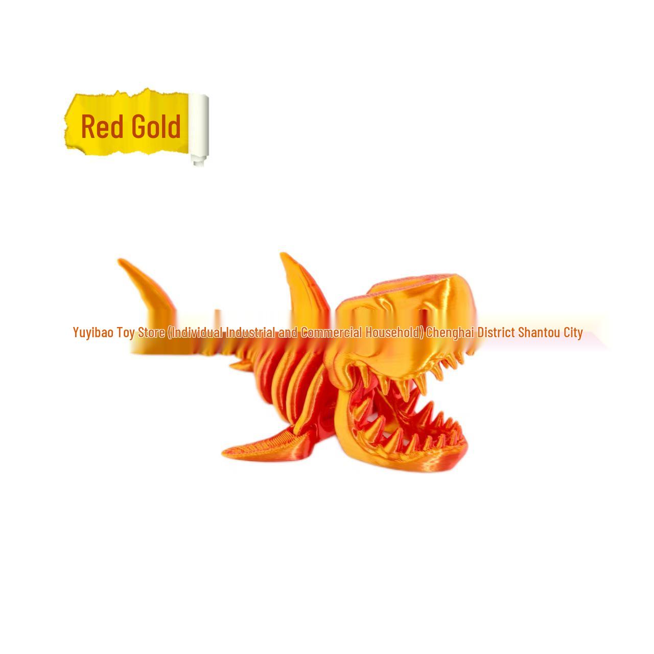 3D Printed Movable Shark Skeleton Toy Model Craft Figure Gift for Kids 10cm (Small)