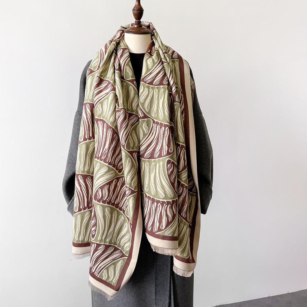 Luxury Warm Poncho Cashmere Winter Women Scarf Print Shawl Wraps Female Thick Pashmina Blanket Bufanda Travel Echarpe Cloak