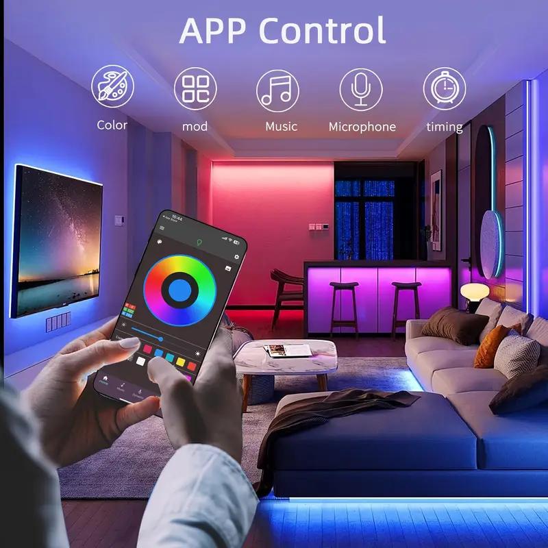 Flexible RGB Neon LED Strip Light 5V USB Bluetooth APP+24-Key Remote Control Music Sync for BedroomGameRoomHomeAccent Lighting