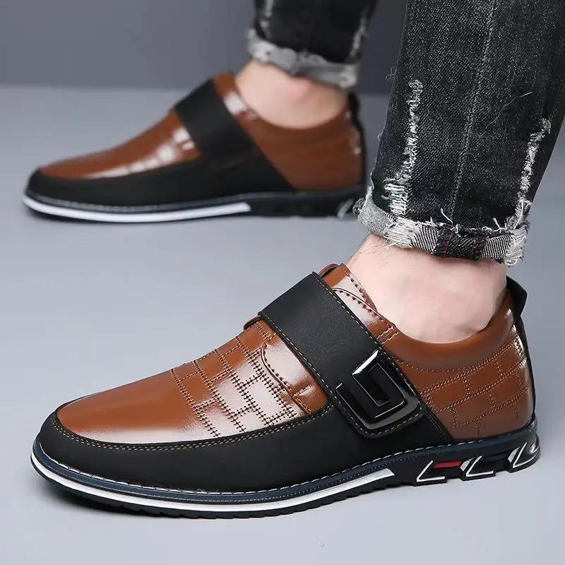 Men Dress Shoes Fashi Leather Men Loafers Classice Shoes Retro Business Shoes Zapatos De Hombre Big Size 48 49 50 51 52
