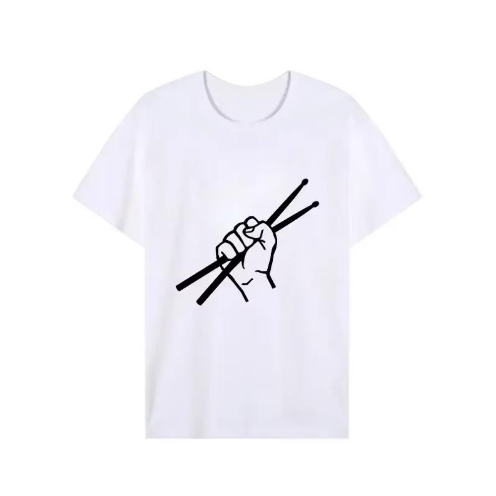 Men's T Shirt Unisex T-Shirt Drummer Drumsticks Graphic T Shirts Summer Short Sleeve Tee Tops Harajuku Streetwear Women Clothing