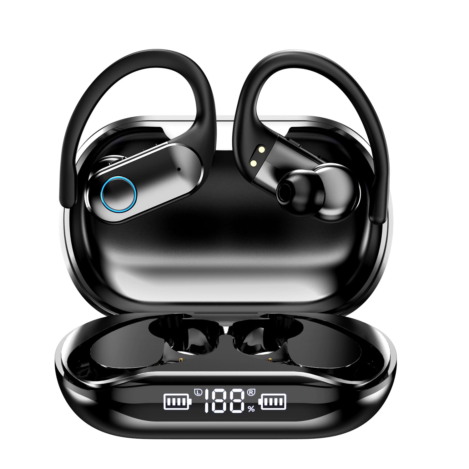 

Bluetooth Wireless Cuff Clip Earbuds with 6 Silicone 80 Hours of Music 2025 Latest Bluetooth IPX7 Sound Leakage OWS Bluetooth Innovative Bone чорний