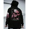 Men's Oversized Hoodie Cherry Blossom Moon Graphic Spring Autumn Casual Streetwear