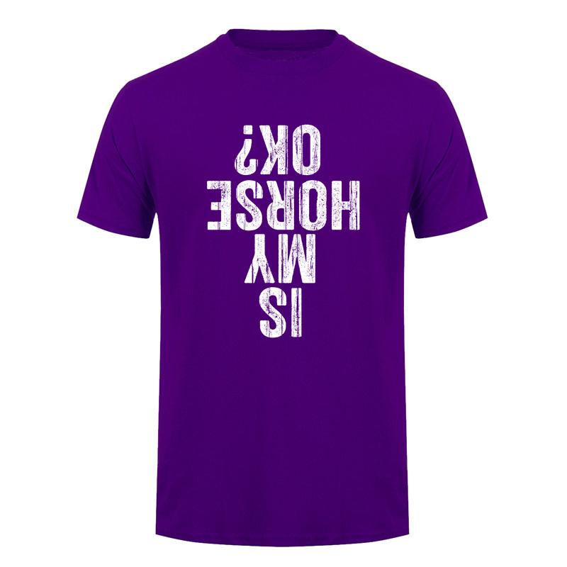 Is My Horse Ok Upside Down Tshirt Funny Horseback Riding Equestrian Horse Lover Cotton Tshirts Da281