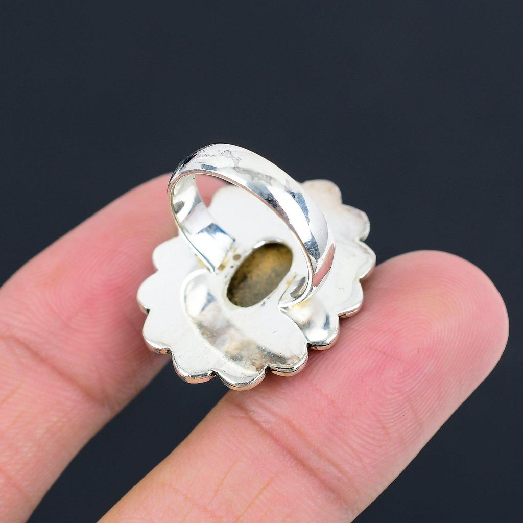 Picture Jasper Gemstone 925 Sterling Silver Art Deco Handmade Ring Jewelry US 6